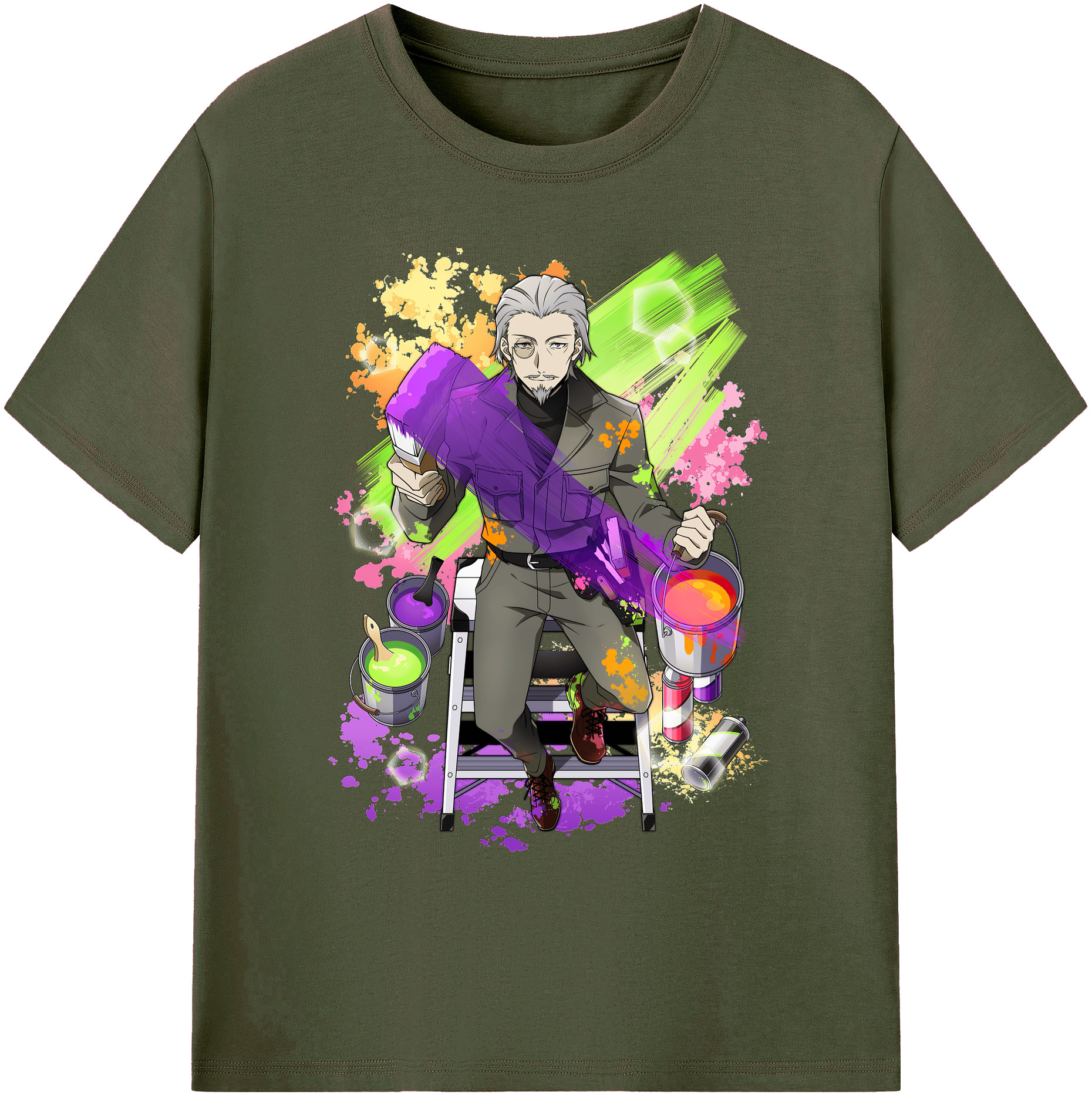 （画像用） 文豪ストレイドッグス Bungo Stray Dogs 綿100％ メンズ半袖Tシャツ｜肌触りやわらか＆通気性